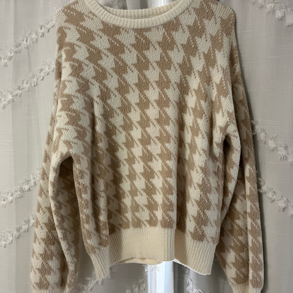 Z Supply Cozy Houndstooth Knit Sweater